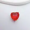 Retención de Color Fuerte Chapado en Cobre Oro de 14K Incrustado Circonia Hielo Triturado Colgante Pequeño Corazón de Melocotón Accesorios para Joyería Hechos a Mano DIY Accesorios de Colgante