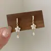 Pendientes Serie Flor de Cerezo Rosa para Mujer, Agujas de Plata, Elásticos, Dulces, Florales, de Nicho, de Gama Alta, Versátiles