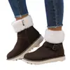 Sapatos de algodão 2025 em estoque desejo pelúcia quente inverno botas de neve femininas fivela de couro nova chegada dropshipping zíper lateral tamanho grande