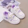Tênis Esportivo Infantil Calçados Infantis Respirável Desenho Animado Tênis de Lona Novo Primavera/Outono 2025 Sapatos Brancos Sola Macia Cabedal de Couro Sapatos Individuais
