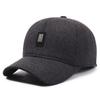 Gorra de algodón nueva 2024 para mediana edad y ancianos moda coreana gorra de béisbol de invierno forrada de forro polar protección para los oídos cálido sombrero de papá visera de pato