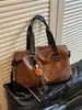 Bolsa de Viaje Corta Distancia de Cuero Suave Retro Gran Capacidad Tacto de Alta Gama Bolso de Hombro para Mujer Lujo Ligero Equipaje de Mano para Viaje de Negocios