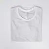 Camiseta de punto para mujer, manga corta fina de verano, color liso, ajustada, versátil, con caída, transpirable, sencilla, holgada