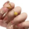 Collar de Bola de Deseos Dorada con Purpurina Fina Moda de Lujo Ligero Nicho Gama Alta Versátil para el Trabajo Cadena para Clavícula de Bola Pequeña Cepillada