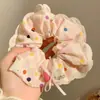 Romántico Scrunchie de Encaje con Lunares y Lazo de Dopamina Estilo Coreano, Goma para Cola de Caballo, Accesorio para el Cabello Dulce de Alta Gama