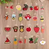 Parche Bordado de Frutas de Dibujos Animados Lindo y de Moda Flor Pequeña Parche Decorativo para Ropa Reparación de Agujeros Subsidio