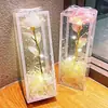 Flor Eterna Dorada Brillante Ramo de Rosas Artificiales Puesto Callejero del Parque del Mercado Nocturno Venta al por Mayor Día de San Valentín Chino Recuerdo Creativo
