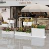 Caixa de flores de aço inoxidável para exterior caixa de luz luminosa combinação departamento de vendas restaurante divisória canteiro externo suporte de flores de ferro calha de flores