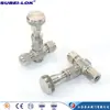 Válvula de microcontrol de alta presión OD3/8" válvula de medición de férula de acero inoxidable válvula de medición de microflujo férula