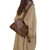 Comercio Exterior Transfronterizo Marrón Oscuro Estilo Coreano Nuevo Bolso con Solapa Primavera 2026, Bolso Elegante de PU para Viajes Diarios para Mujer, Bolso de Hombro Cruzado Único, Moderno