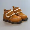 Botines para niños Botas de suela blanda para niños 2025 Otoño/Invierno Nuevos Zapatos de Princesa para Bebé Estilo Coreano Zapatitos de Cuero para Niña