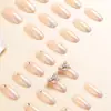 Unhas Postiças Fada Longa Unhas Usáveis Diamante Quebrado Borboleta Adesivos de Unha Removíveis Adesivos de Unha Prontos Adesivos de Unha