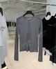 Yuran 26 Novo Modelo de Início de Primavera Importado Malha de Tricô com Gola Henley de Manga Longa em Tecido Acetinado de Trama Horizontal Cupro Linho