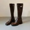 Botas acima do joelho plus size 2026 novo modelo de salto alto versátil moderno fivela de cinto botas finas botas altas de montaria