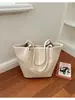 Bolso de hombro con patrón tejido transfronterizo, bolso de mujer, nueva colección otoño/invierno 2026, bolsa tote de gran capacidad para el trabajo, bolso versátil para llevar debajo del brazo