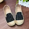Zapatos de Pescador para Mujer Slip-on Zapatos Perezosos Tipo Gorro 2023 Primavera y Otoño Zapatos de una Sola Pieza Planos Cuadros Zapatos Casuales