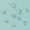 Hebilla de bolso de plata esterlina s925, botón de posicionamiento de cuentas, accesorios DIY, hebilla de línea de bolso en forma de media luna, material de pulsera hecho a mano al por mayor