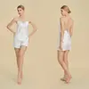 Fuente de Suministro de Comercio Exterior Personalizada: Conjunto de Pijama Corto de Tirantes para Mujer, Diseño Modificado, Conversión y Procesamiento Dibujado a Mano, Fábrica Directa, Conjunto para Estar en Casa