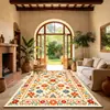 Alfombra lavable de imitación cachemir floral vintage transfronteriza para sala de estar, resistente a la suciedad y fácil de mantener, alfombra para sofá, tapete antideslizante para dormitorio