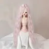 Peluca para Muñeca Seda Suave Figura BJD SD Vestir Estilismo Flequillo Largo de Colores Rizos de Lana Peluca Cubrecabezas