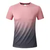 2026 Transfronterizo Europeo y Americano Deportes al Aire Libre Fitness Camiseta para Hombre Verano Cuello Redondo Top para Correr Secado Rápido Degradado Manga Corta