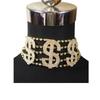 Explosiones transfronterizas estilo moda cadena de cuello dólar personalidad USD USD USD gargantilla de diamantes de imitación multicapa hip-hop collar de diamantes flash