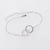 Estilo Japonés y Coreano Sencillo Versátil Nuevo Estilo Chapado en Oro Rosa Moda Pulsera Doble Anillo Redondo Viento Frío Chismorreo Pulsera Mismo Estilo