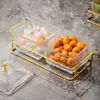Plato de Frutas Acrílico Ins Escandinavo Barra Ktv Baño de Pies Peluquería Plato Comercial Plato de Snacks Plato con Compartimentos Caja de Almacenamiento