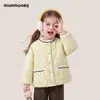 Jaqueta Acolchoada Infantil Nimu Mu Preta Crianças Outono Inverno 2026 Nova Menina Roupas de Inverno Espessada Estilo Coreano Roupas de Algodão