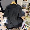 Camiseta de Manga Curta da Moda Americana Retrô para Mulheres 2025 Novo Verão Design Solto Nicho Top de Meia Manga