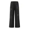 Pantalones casuales de pierna recta para hombre, estilo páramo, teñido anudado pintado con spray, desgastados, con estampados de grafiti únicos pintados a mano y diseño de pierna ancha, modernos