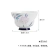 Taza de Té de Cerámica con Forma de Calabaza, Hortensia Pastel Pintada a Mano de las Dinastías Tang y Song, Juego de Té Kung Fu, Taza de Porcelana Blanca de Arcilla de Jade para Degustación Floral para el Hogar