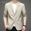 Novo Terno Casual de Primavera Masculino Estilo Coreano Slim-fit Cor Sólida Respirável Pequeno Terno Camada Única Estilo Ocidental Versátil Jaqueta Fina
