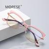 Gafas de sol bicolores con montura completa de metal transfronterizo 3049 Amazon, gafas ópticas antiluz azul estilo británico para mujer