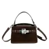Bolso de Mano Cuadrado Pequeño Casual Retro de Nicho para Mujer 2025 Invierno Nueva Moda Bolso de Hombro Cruzado de Lujo Ligero con Bloques de Color