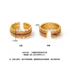 Nuevo Anillo de Filigrana Estilo Chino Nacional con Diamantes y Monedas de Cobre, Borde de Encaje Microincrustado de Alta Gama Anillo para Mujer Color Oro Arena