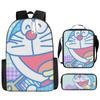 Mochila Doraemon Desenho Animado Anime Estudante do Ensino Fundamental e Médio Mochila Escolar Estampada 4-5-6 Série Pasta Estojo