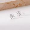 Pendientes de Plata de Ley 925 para Mujer, Nuevos Pendientes de Personalidad de Moda Verano 2026 Otoño, Accesorios para Orejas de Diseño Cuadriculado de Nicho Estilo Ins