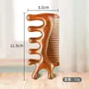 Pente Meridiano para a Cabeça, Pente de Massagem de Sândalo Dourado, Pente de Madeira com Dentes Abertos, Pente de Bolas de Cinco Dentes, Ferramenta de Massagem Doméstica, Atacado para Presente