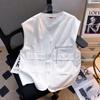 Estilo Harajuku Estilo Japonés Chaleco de Trabajo Multibolsillos para Hombre y Mujer Estilo Bf Holgado Chaleco Estilo Americano Retro Sin Mangas Chaleco Marca de Moda