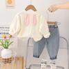 2024 Novo Estilo Camisola Menina Primavera e Outono Bebê Roupas de Manga Comprida Jaqueta de Princesa Infantil Terno de Outono Infantil