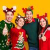 Nueva diadema navideña con lazo de alce, decoración para fiestas navideñas, diadema navideña para niños con astas de peluche