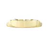 Rejas de hip-hop europeas y americanas transfronterizas, joyería dental de circonita de cobre chapada en oro liso estilo rap, al por mayor en stock