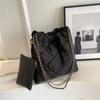 Bolso Tote Acolchado con Cadena de Gran Capacidad 2024 Nuevo Bolso de Moda para Mujer Elegante Sencillo Moda Bolso de Hombro para Mujer