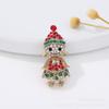 Broche de joyería de la serie navideña, retro, a todo color, con diamantes, accesorios navideños, ropa de copo de nieve, alfileres navideños de alta calidad, comercio exterior