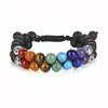 Pulsera de Aventurina Verde de Venta Caliente Transfronteriza Tejida a Mano de Doble Fila Pulsera Ajustable de Doble Capa