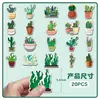 20 Piezas de Imanes Suaves Magnéticos de Cactus para Refrigerador Venta Caliente Transfronteriza Dibujos Animados Planta en Maceta Verde Pegatinas Magnéticas Creativas Impermeables