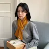 Elegante y suave bufanda 100% lana para mujer, estilo coreano, nuevo color liso, cálido calentador de cuello tejido para invierno, adecuado para estudiantes