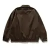 Ropa Vintage 25 Otoño Nuevo Retro Americano Holgado Chaqueta de Trabajo con Bolsillos Grandes y Botones Ocultos Dobladillo Elástico Abrigo