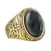 Moda Comércio Exterior Transfronteiriço Amazon Ring de Gema Anel Masculino de Aço Titânio Anel Olho de Gato Lingyu